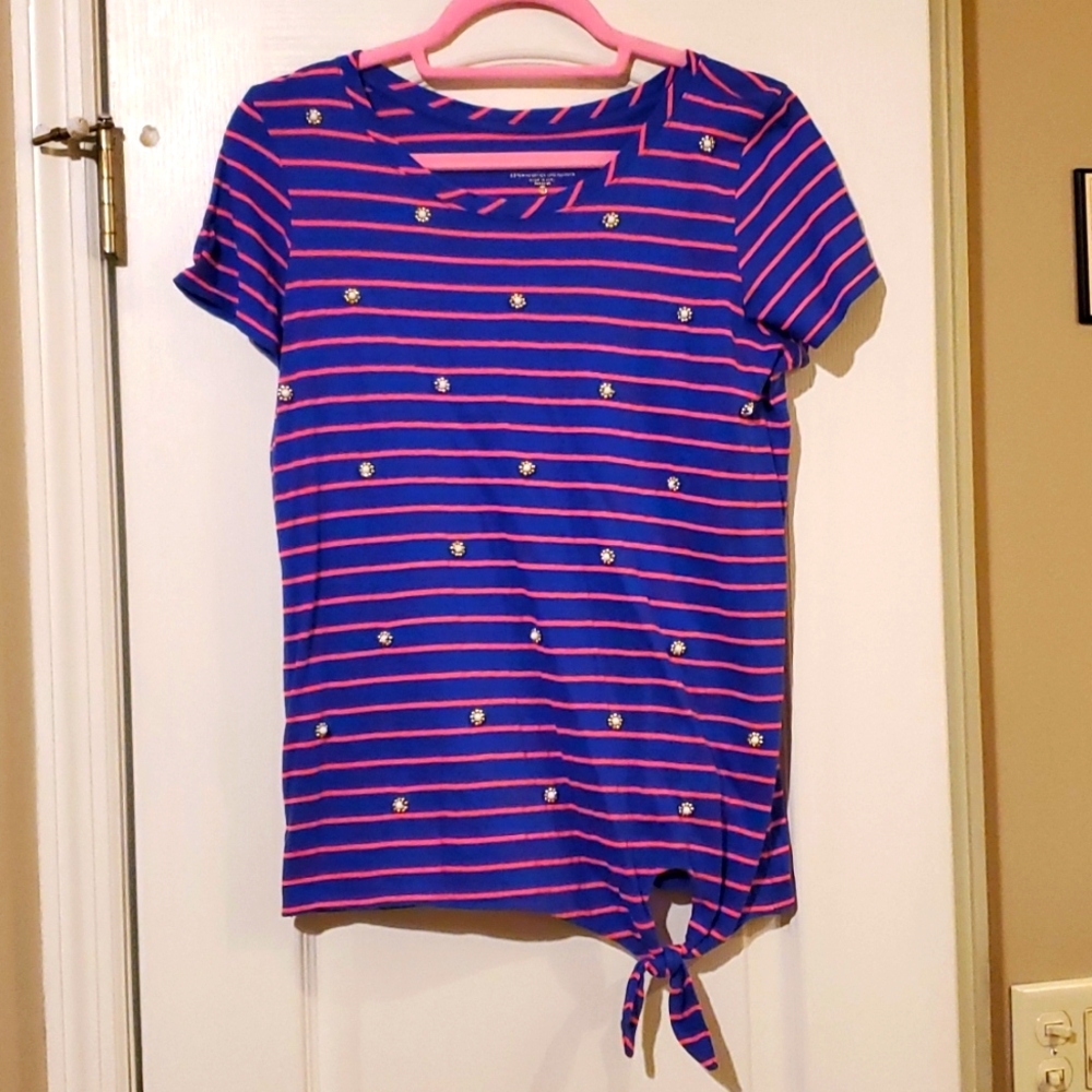 Lilly Pulitzer striped tie front top